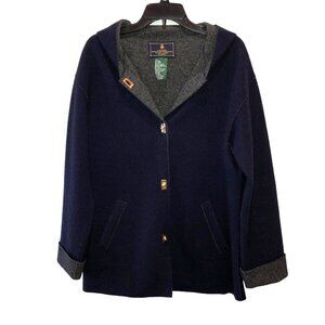 Lauren Ralph Lauren Womens Medium Navy Blue Wool Blend Coat Jacket Some Damage M